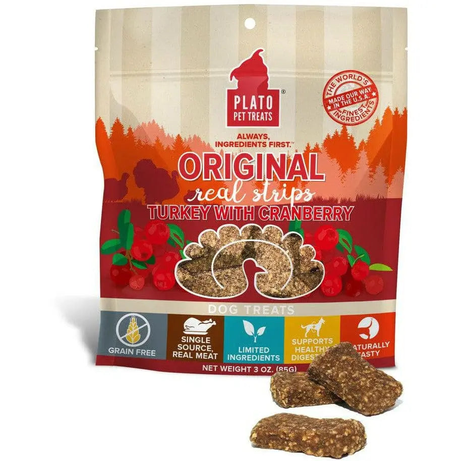 Plato Authentic Turkey & Cranberry Real Strips for Pets