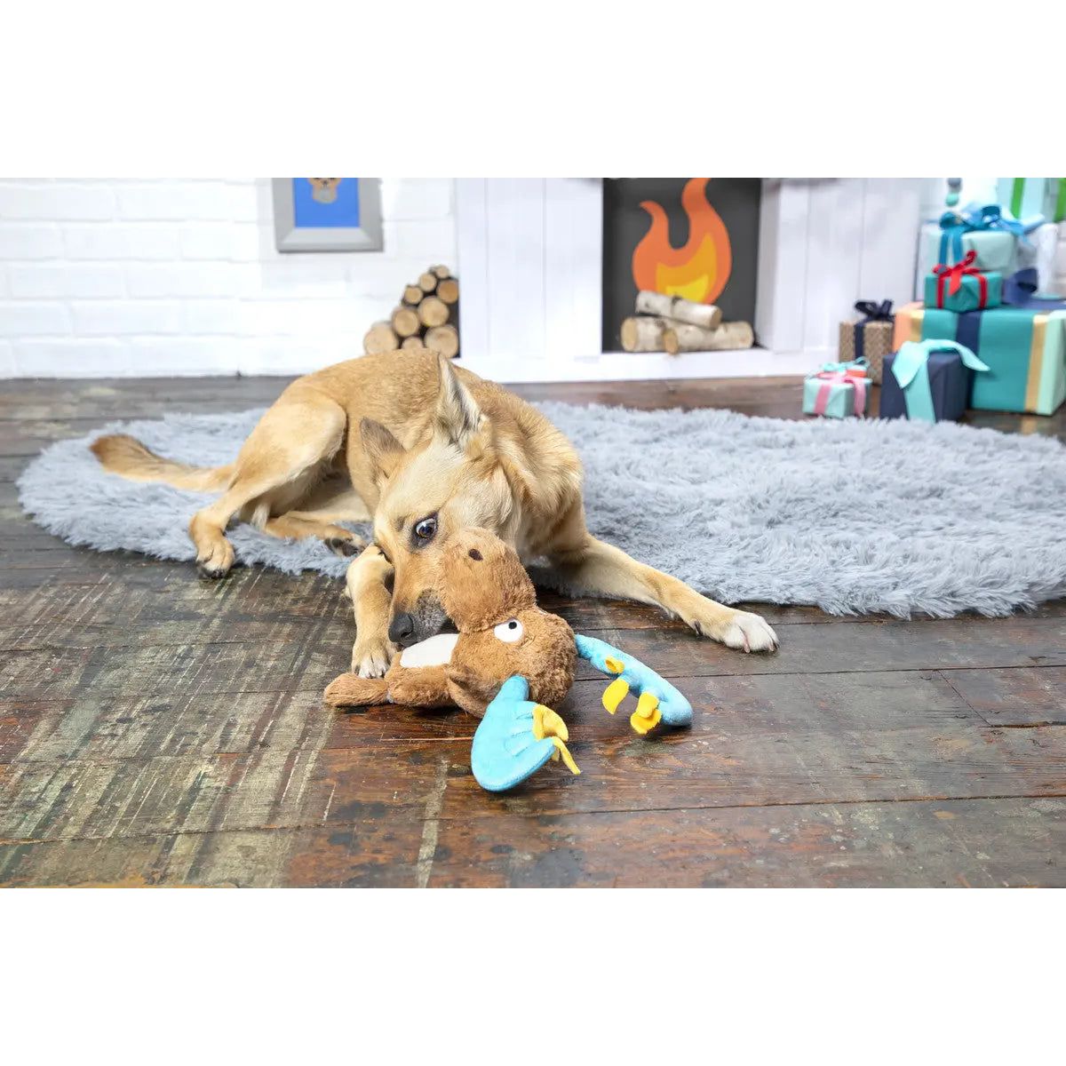 BARK Festive Menorah Moose Durable Dog Toys for Shredding Fun