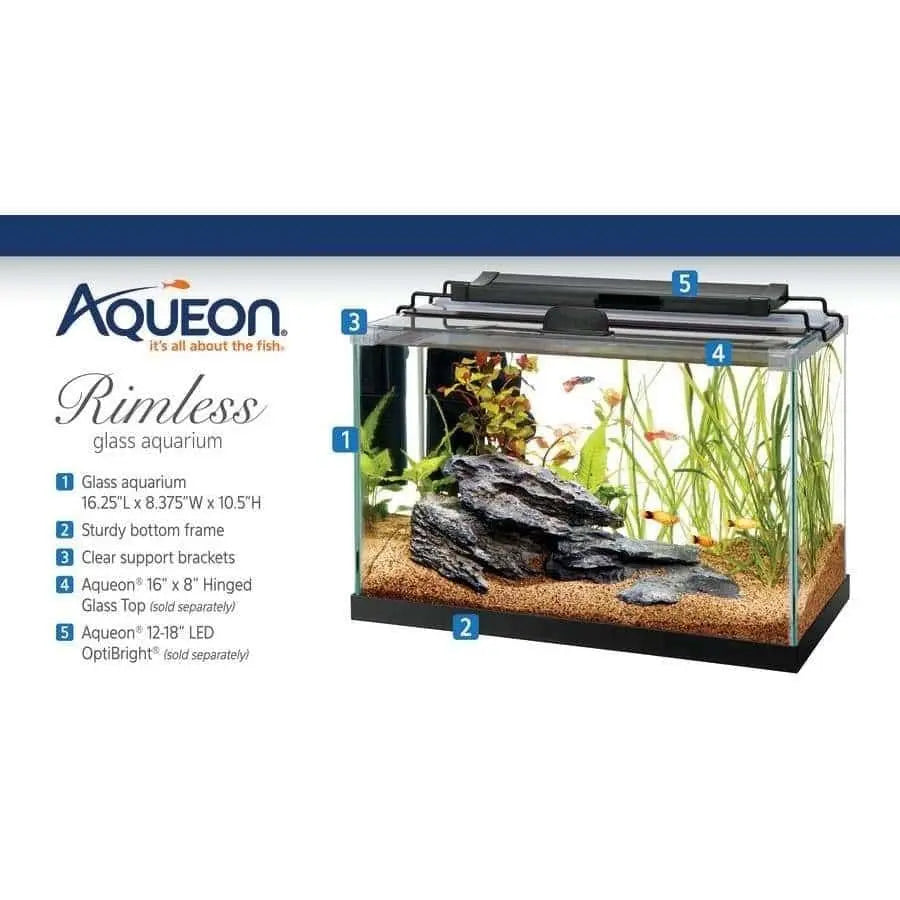 Aqueon Sleek Rimless Rectangular Aquarium with Sturdy Base