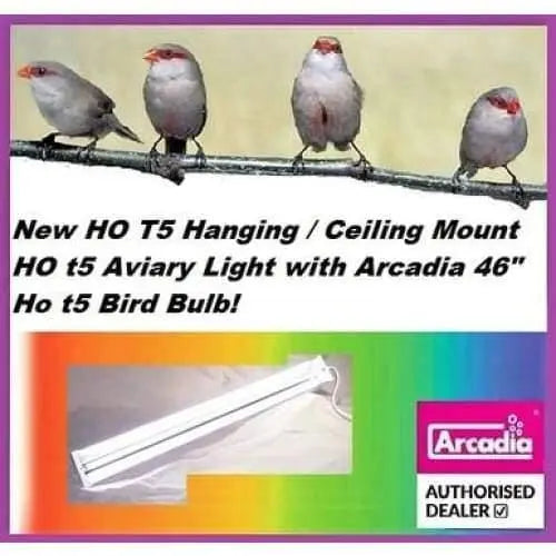 46-Inch T5 High Output (HO) Fixture with Brand-New Arcadia HO T5 Bird Bulb Included - Ideal Aviary Lighting Solution