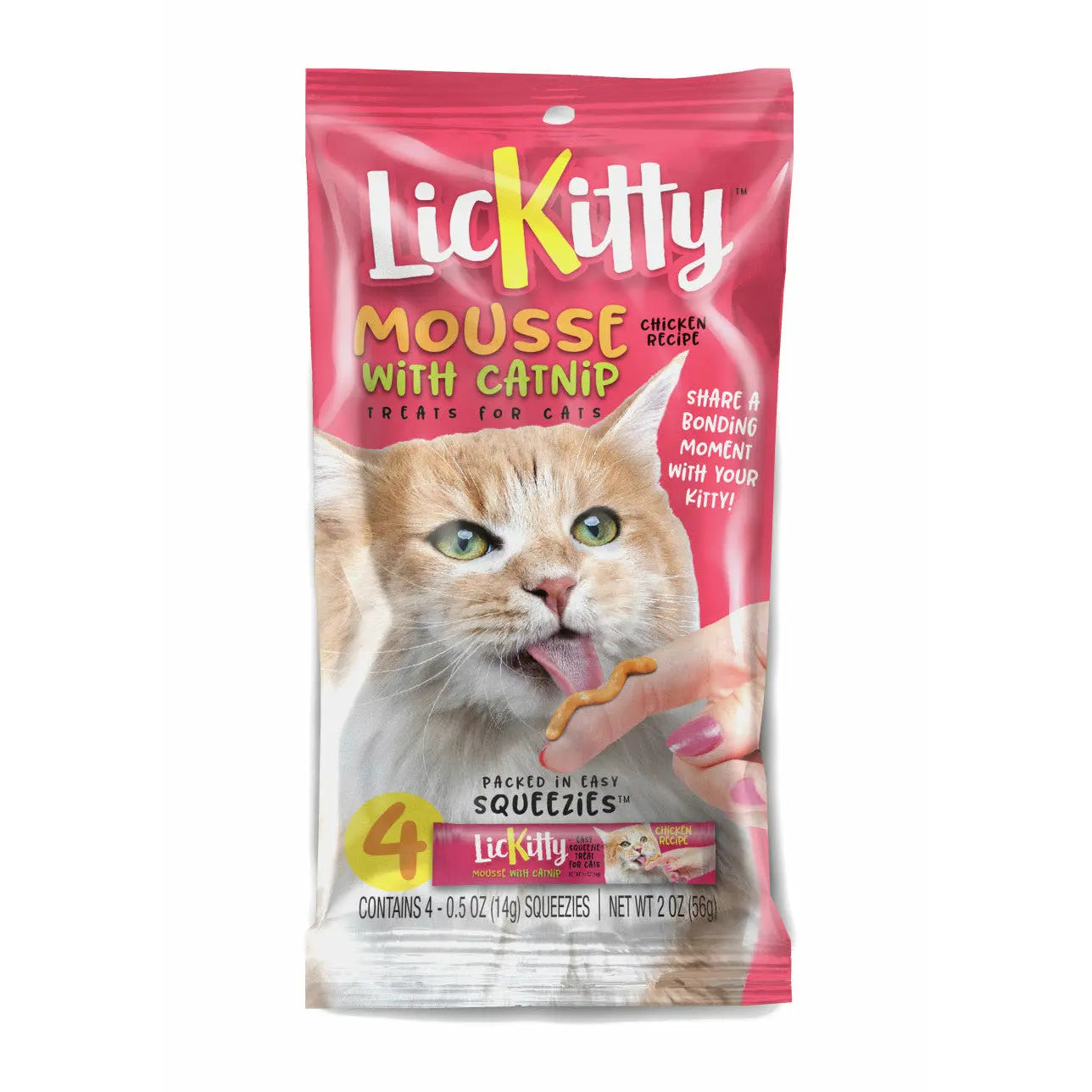 Against the Grain LicKitty Catnip-Infused Chicken Flavor Creamy Mousse Treat for Kitties