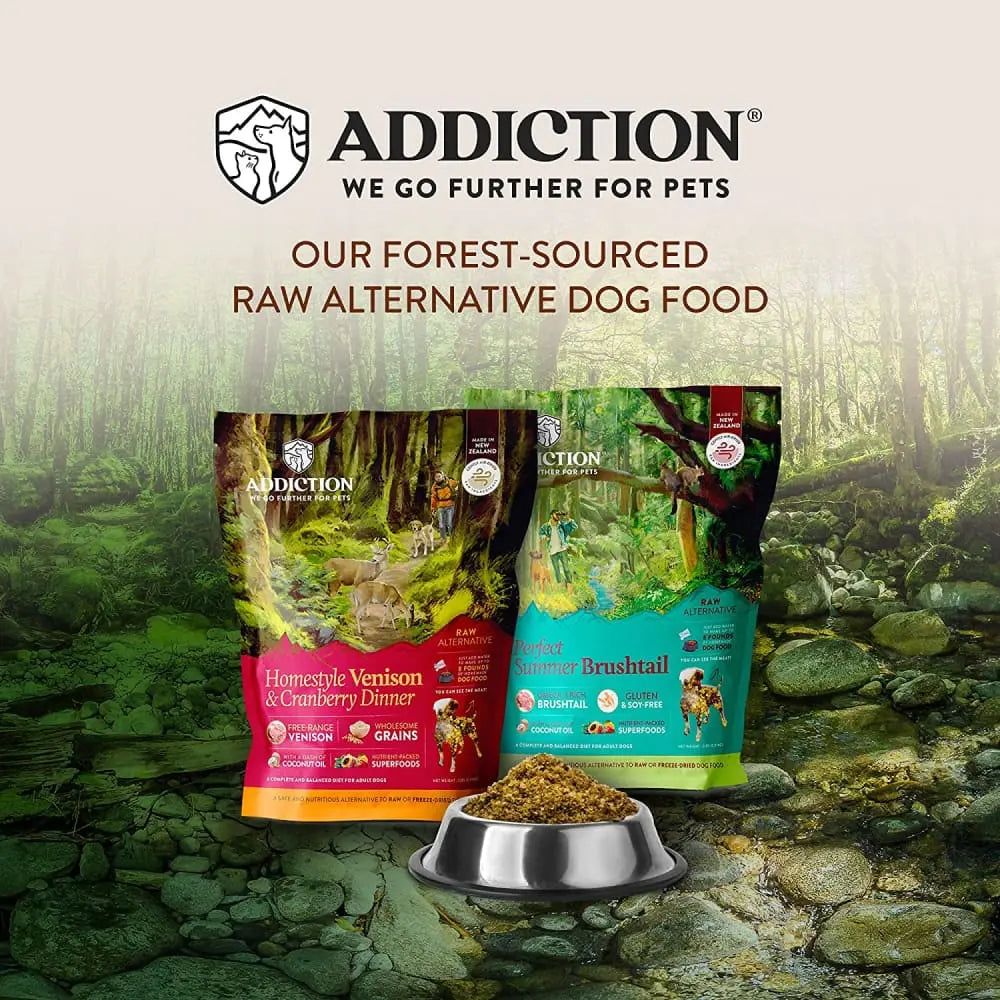 Addiction Homestyle Venison and Cranberry Dinner - An Air - Dried Raw Alternative Dog Food for Canines