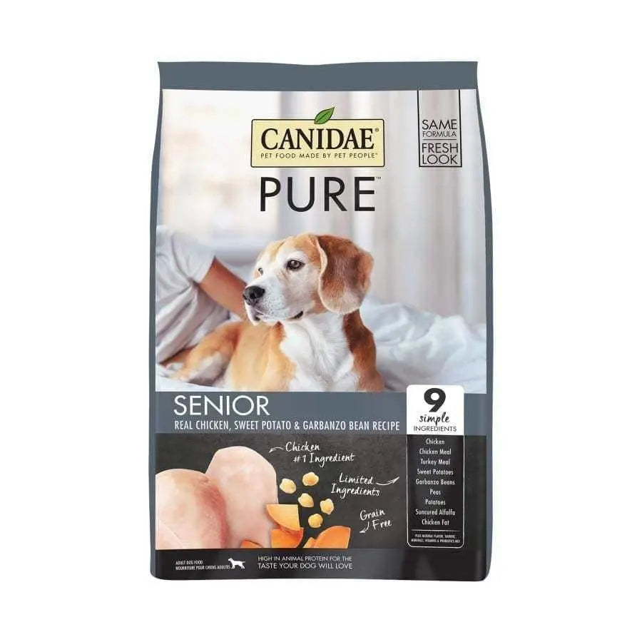 CANIDAE PURE High - Quality Grain - Free Dry Dog Food Recipe for Senior Dogs with Real Chicken, Sweet Potato & Garbanzo Beans