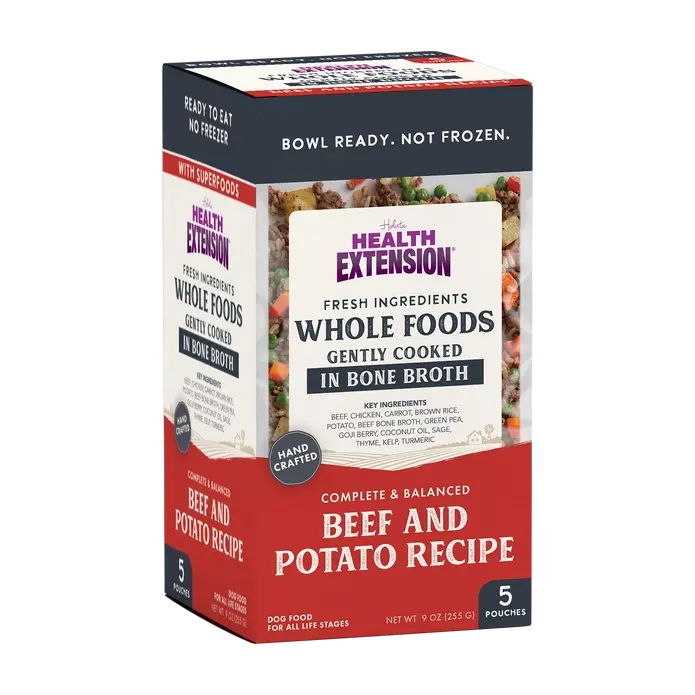 Health Extension Premium Gently Cooked Beef and Potato Recipe Dog Food Pouches - 9 Ounce Size