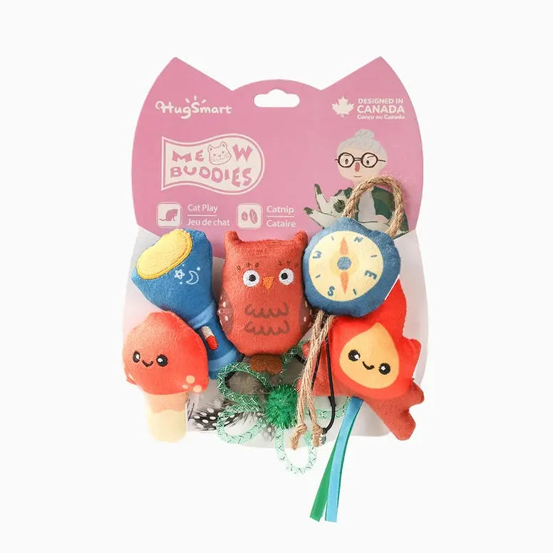 Hugsmart 6-Pack Catnip-Infused Indoor Camping Cat Toys for Playful Kitties