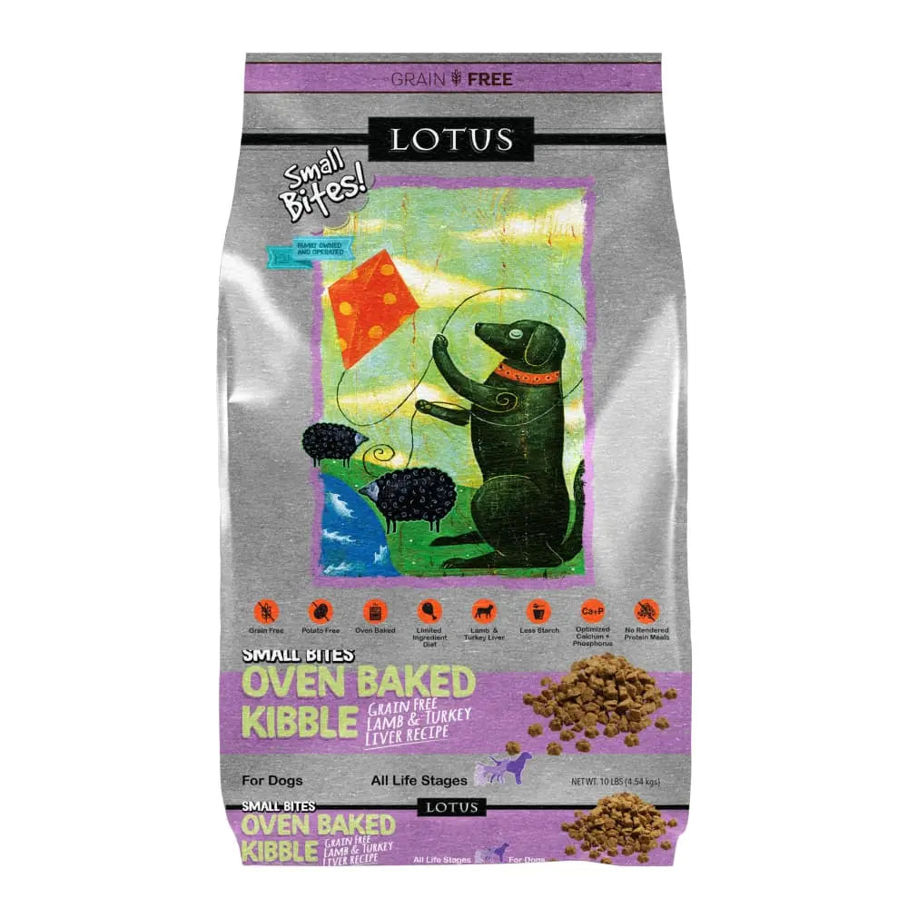 Lotus Grain-Free Oven-Baked Small Bites Dry Dog Food with Lamb and Turkey Liver