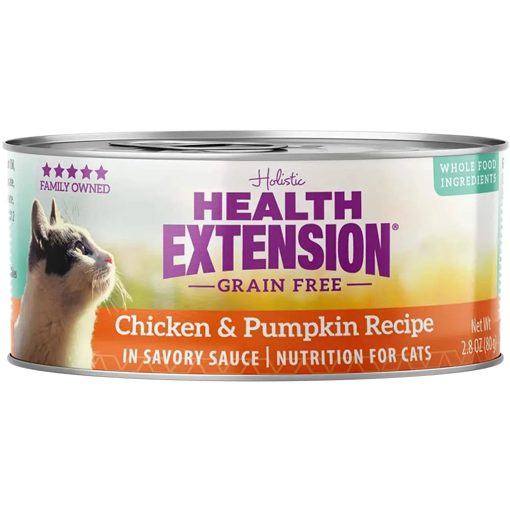 Health Extension Grain-Free Premium Chicken and Pumpkin Canned Wet Cat Food - Pack of 24, Each 2.8 oz