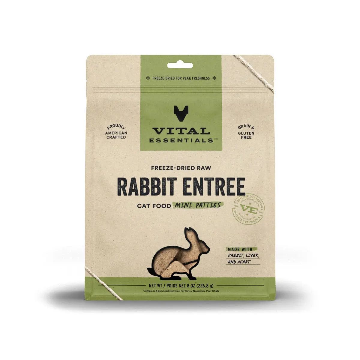 Vital Essentials® Mini Freeze-Dried Raw Rabbit Entree Cat Food Patties - A Nutritious Option for Your Feline Friends