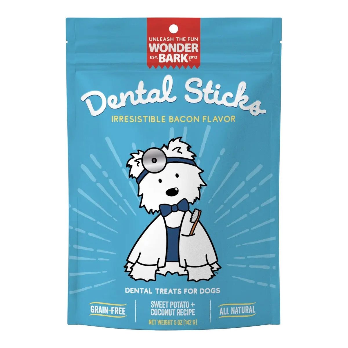 5oz Wonder Bark Dental Sticks: Bacon & Sweet Potato Delight for Dogs