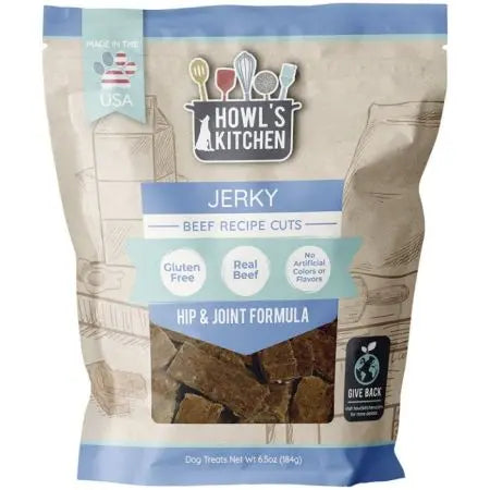 Howls Kitchen Premium Beef Jerky Cuts - Special Hip and Joint Formula for Dogs