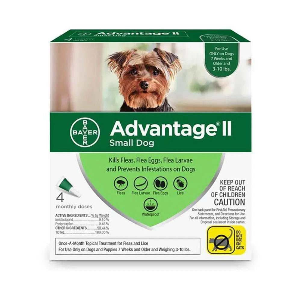 Advantage® II 4 - Dose Flea Treatment Solution for Small Dogs (3 - 10 Lbs)