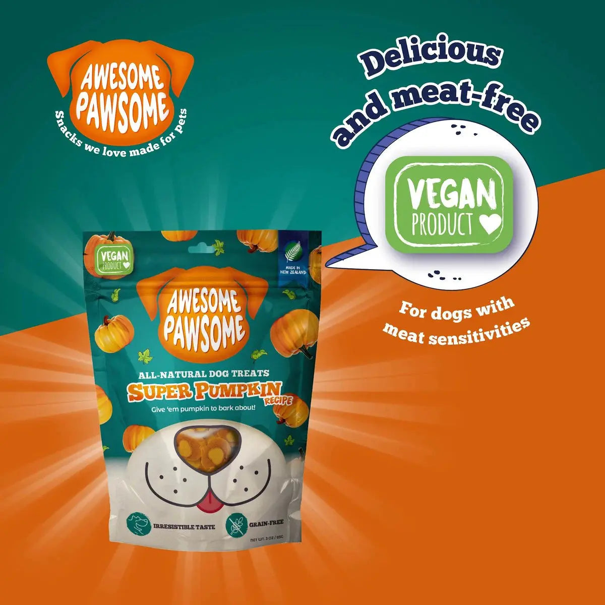 Incredibly Delightful Super Pumpkin Recipe Dog Treats - 3 Ounce Pack