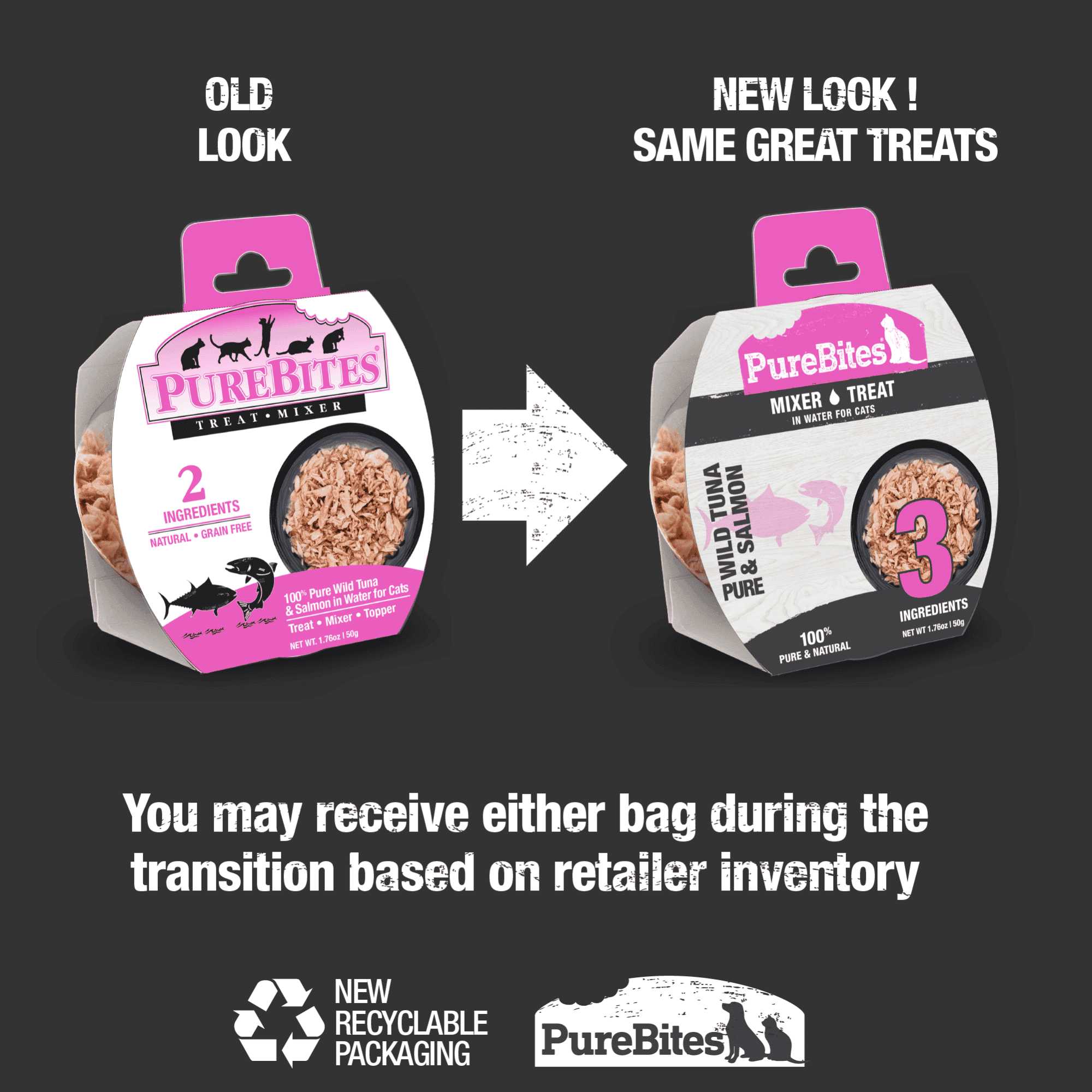 PureBites Mixers: Premium Wild Skipjack Tuna & Alaskan Salmon in Water Cat Food