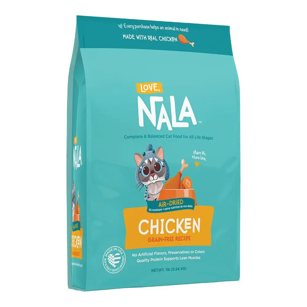 Love, Nala 1lb Grain - Free Air - Dried Adult Cat Food with Real Chicken