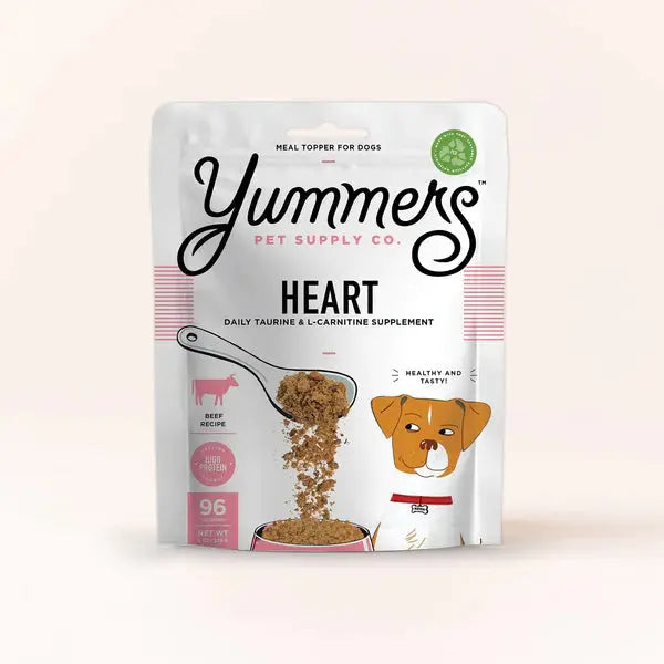 Yummers Delicious Heart Support Beef Supplement Mix-in Topper for Dog Food, 8 - ounce Package