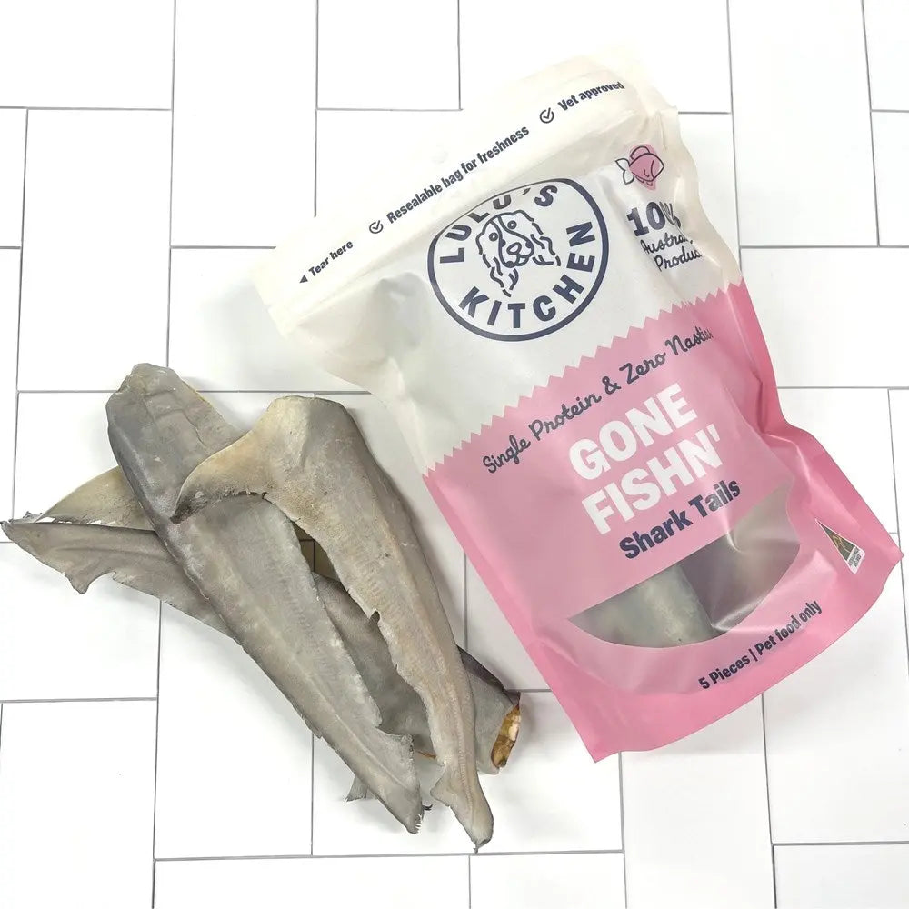 Lulu's Kitchen Premium Australian Shark Tails Dog Treats for Long - Lasting Chewing