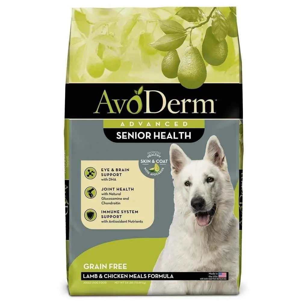 AvoDerm Premium Grain - Free Dry Dog Food with Lamb Meal for Senior Dogs' Health