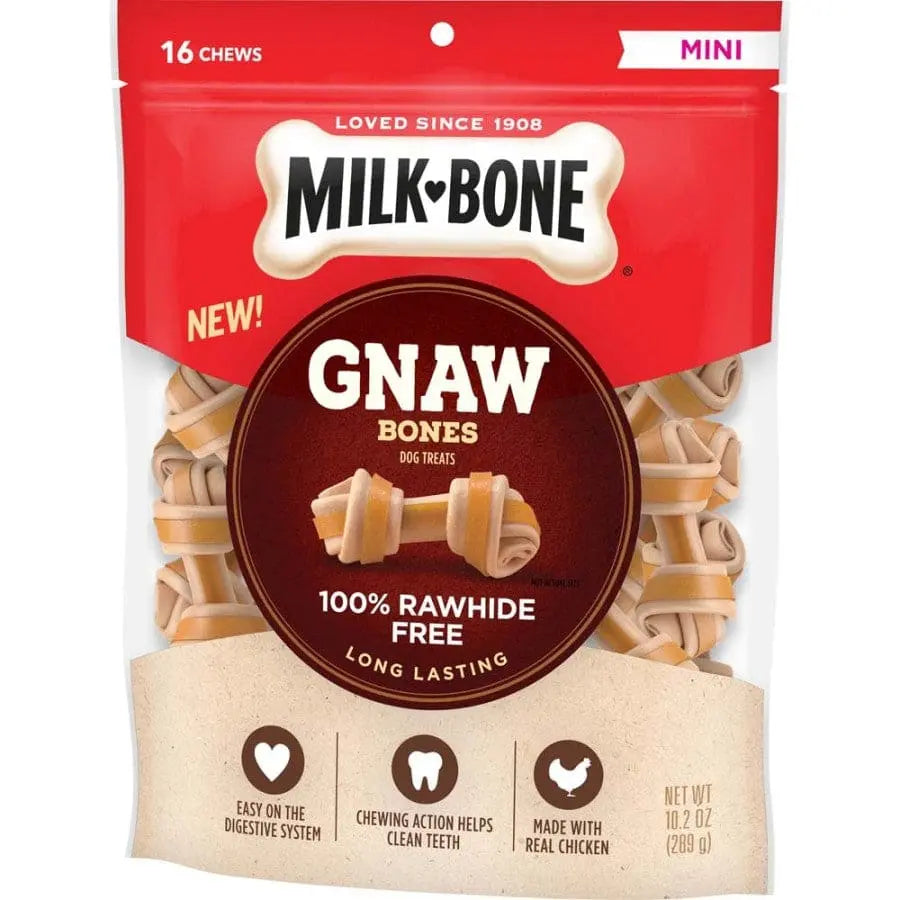 Mini-Sized Milk-Bone Chicken Knotted Bone Dog Treats for Canines