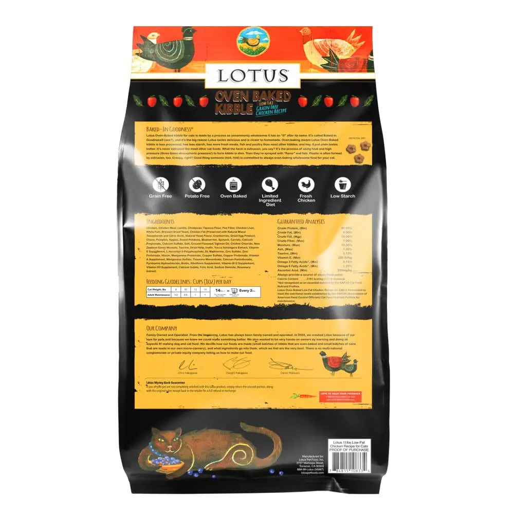 Lotus Premium Low-Fat, Grain-Free Dry Cat Food with Chicken Recipe