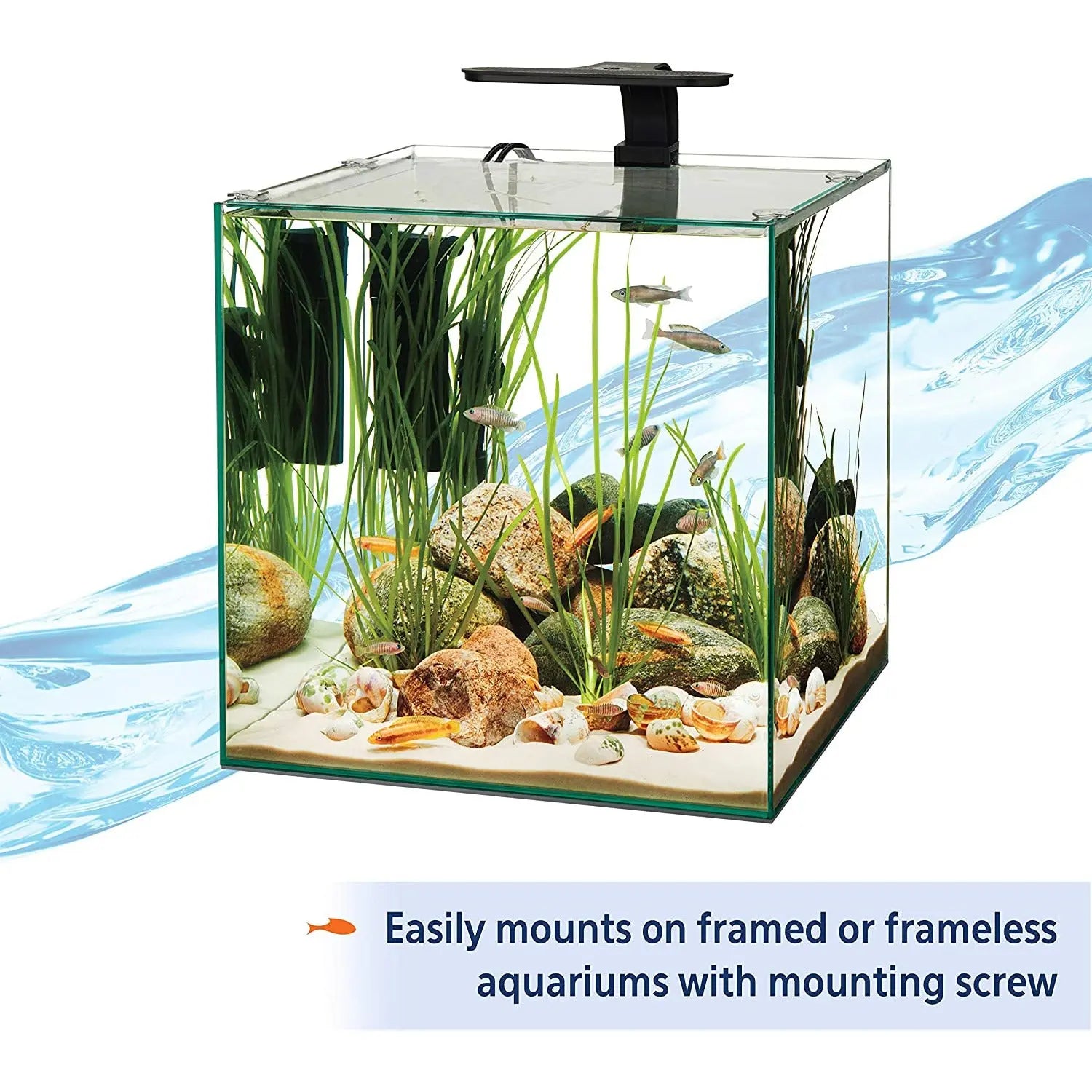 Aqueon® 8 X 7 X 4.75 Inch Clip-on Freshwater Aquarium LED Light with OptiBright MAX