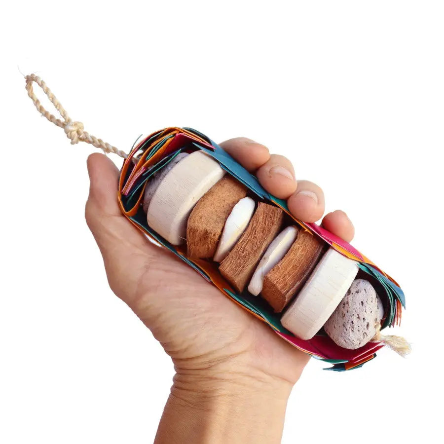 A & E Cages Happy Beaks Medium-sized Starfruit-themed Bird Chewing and Beak-sharpening Toy