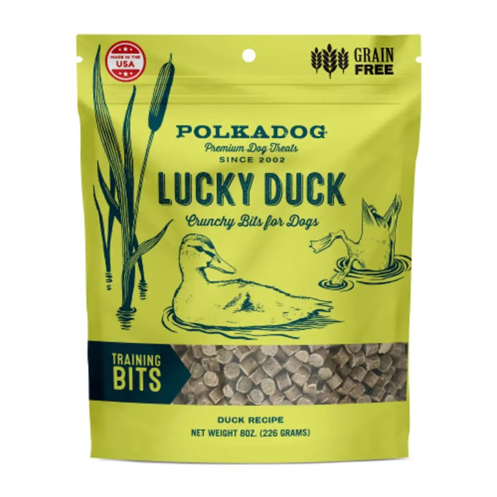8oz Bag of Polka Dog's Lucky Duck Dehydrated Liver Training Treats
