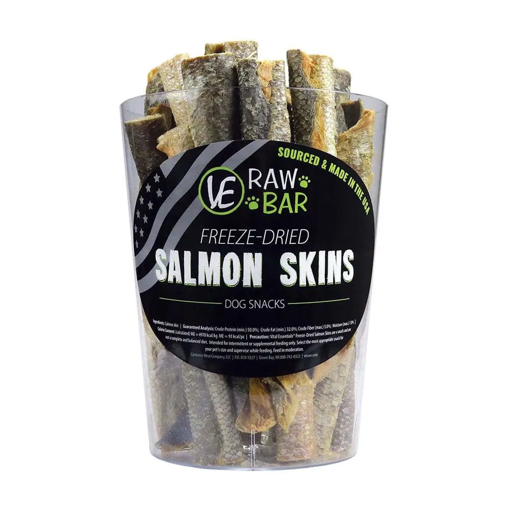 Vital Essentials® 20-Piece Bag of Freeze-Dried Raw Bar Salmon Skins Dog Treats
