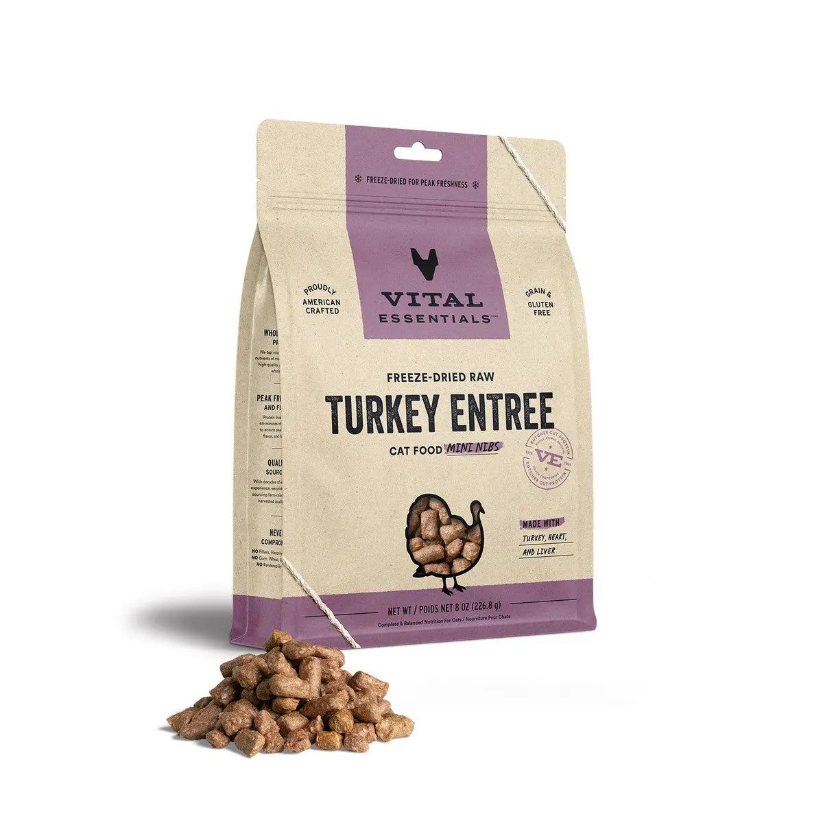 Vital Essentials® Freeze - Dried Mini Turkey Entree Cat Food Nibs