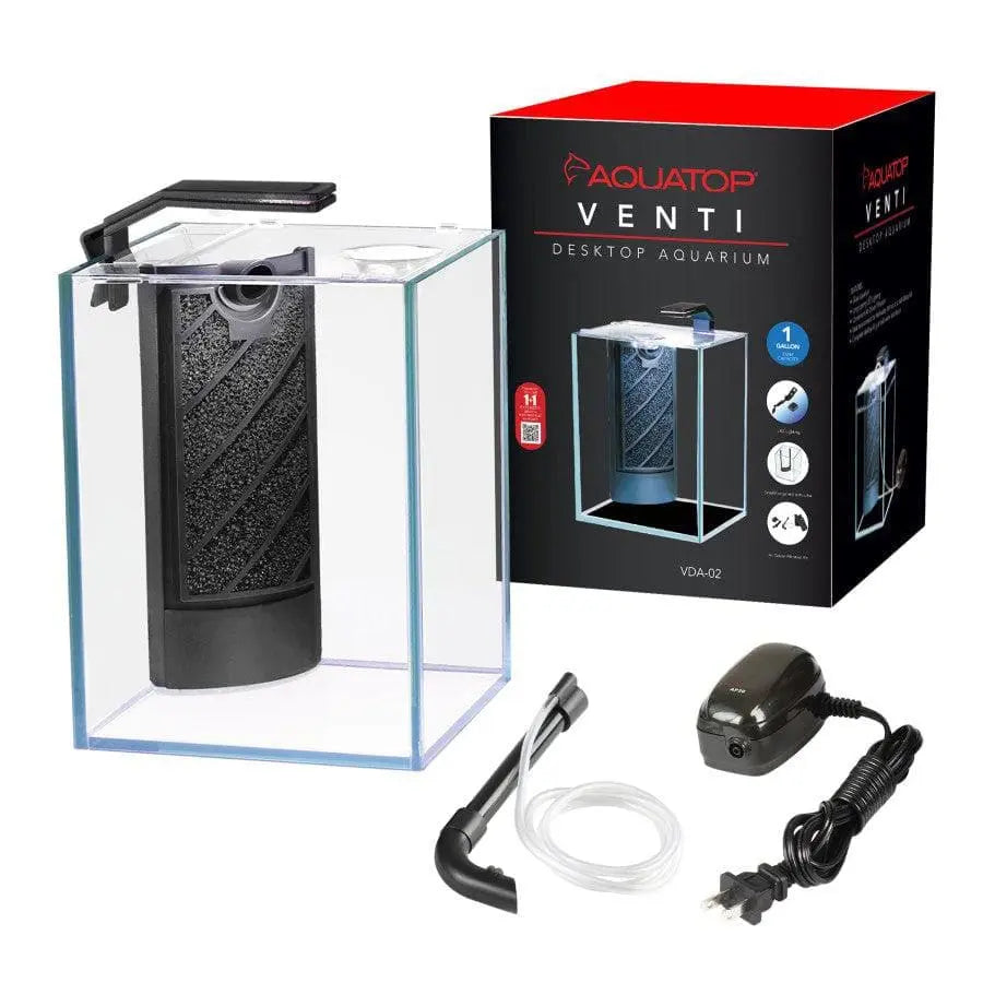 Aquatop Venti Professional 1.6 - gallon Glass Showcase Aquarium Kit for Small Aquatic Life