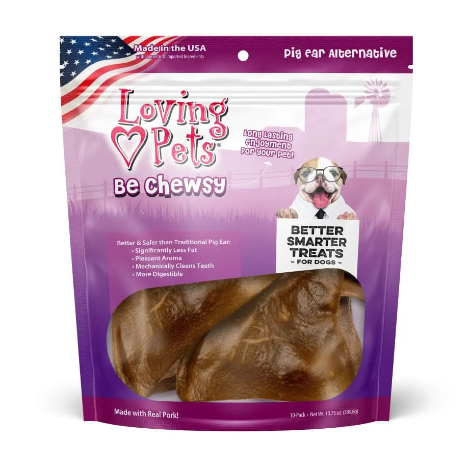 Loving Pets Be Chewsy Digestible Real Pork Pig Ear Dog Treats Made in USA