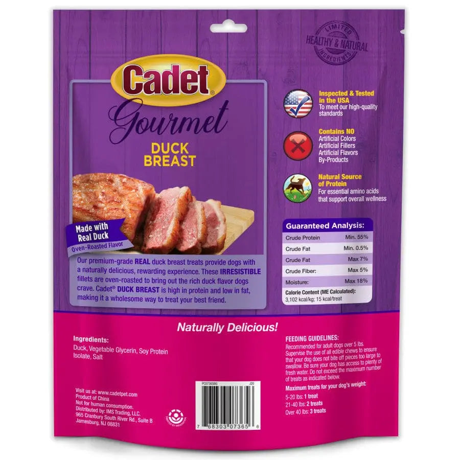 Cadet Gourmet Low-Fat High-Protein Duck Breast Treats for Dogs