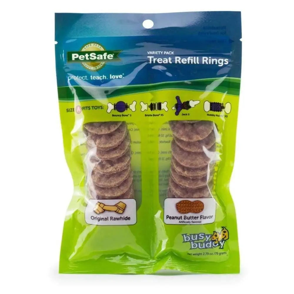 PetSafe Busy Buddy Value Pack: Peanut Butter & Rawhide Rings in Multiple Sizes