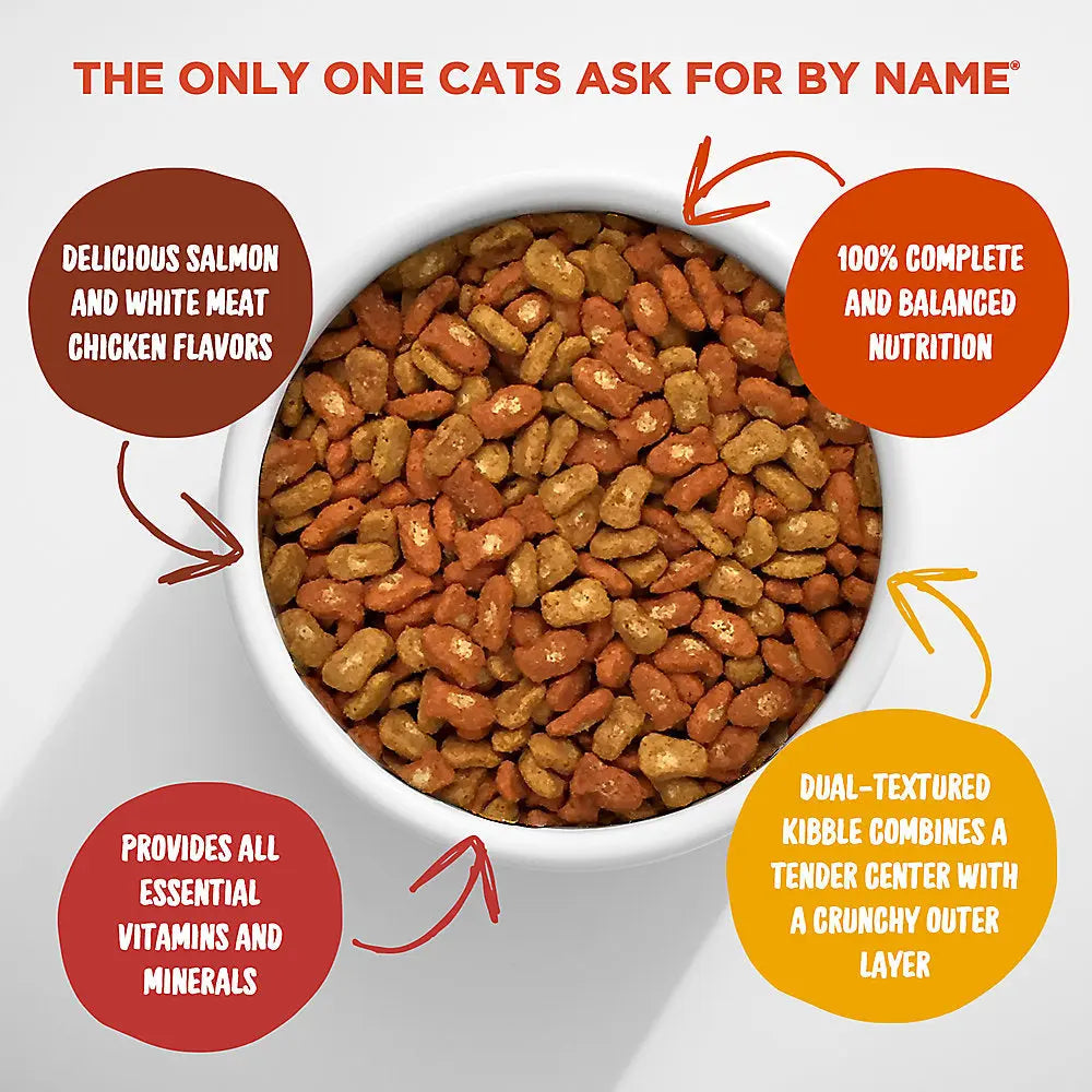 Meow-Mix Dry Cat Food with Tender Centers in Irresistible Salmon and Chicken Flavors