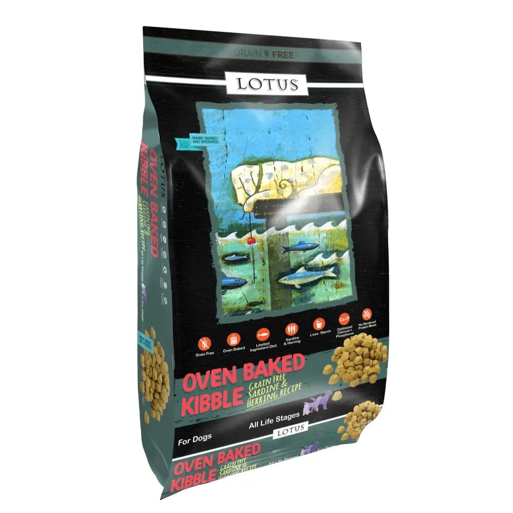 Lotus High - Quality Oven - Baked Grain - Free Sardine and Herring Formula Dry Dog Food for Canines of All Ages