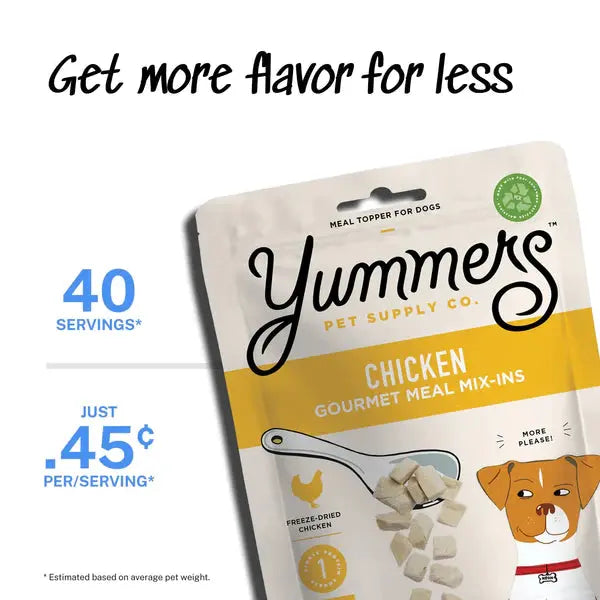 Yummers 2.5 oz. Freeze - Dried All - Natural USA - Sourced Chicken Dog Food Topper