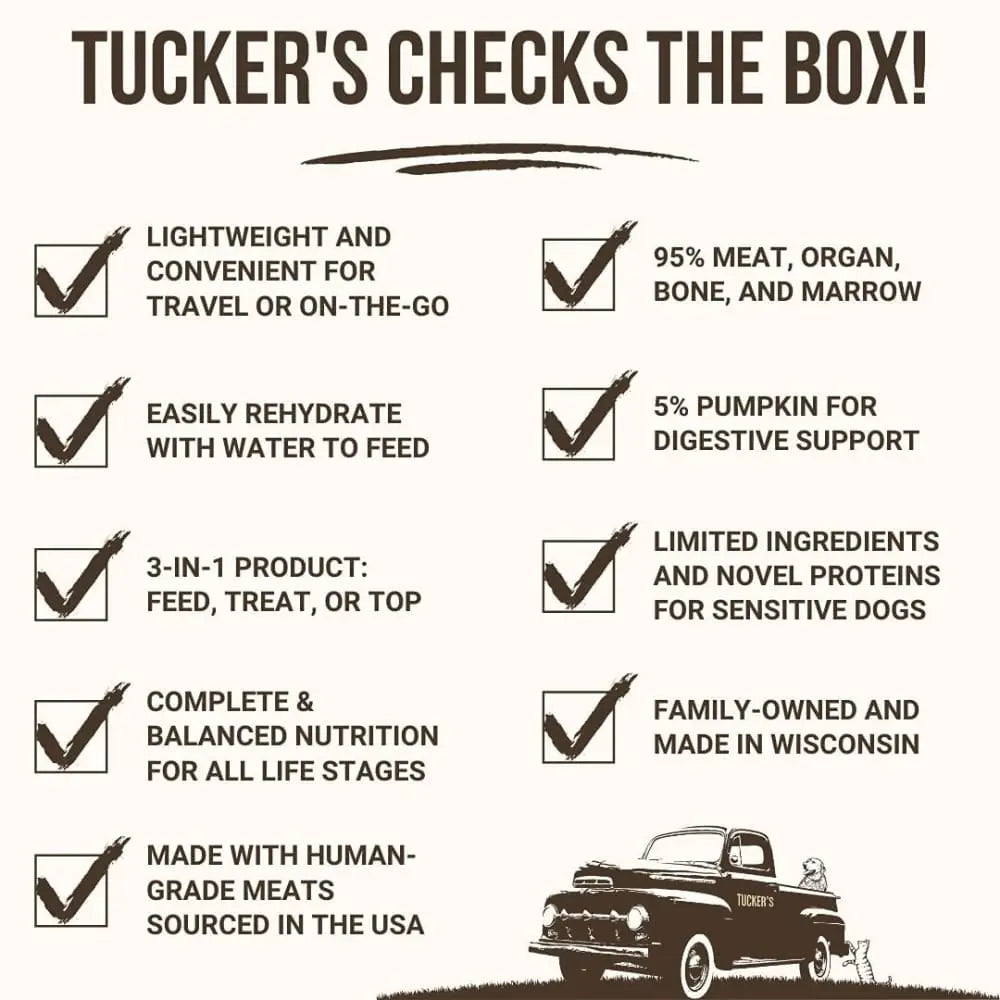 Tucker's® 14 Oz Freeze-Dried Dog Food: Pork, Lamb & Pumpkin Formula