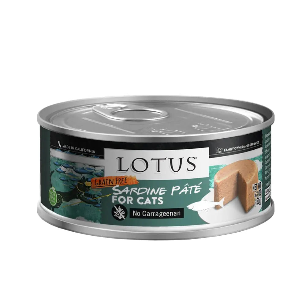Grain-Free Sardine Pate Canned Cat Food with the Flavor of Lotus