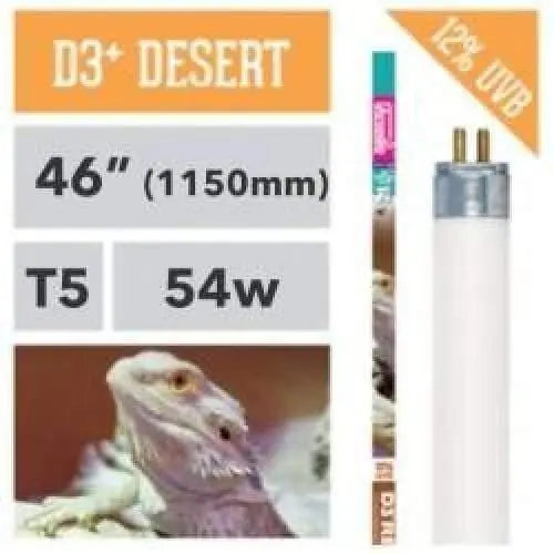 Arcadia High Output HO T5 Fluorescent Reptile Lamp with 12% UVB for Desert Reptiles - D3+ Bulb