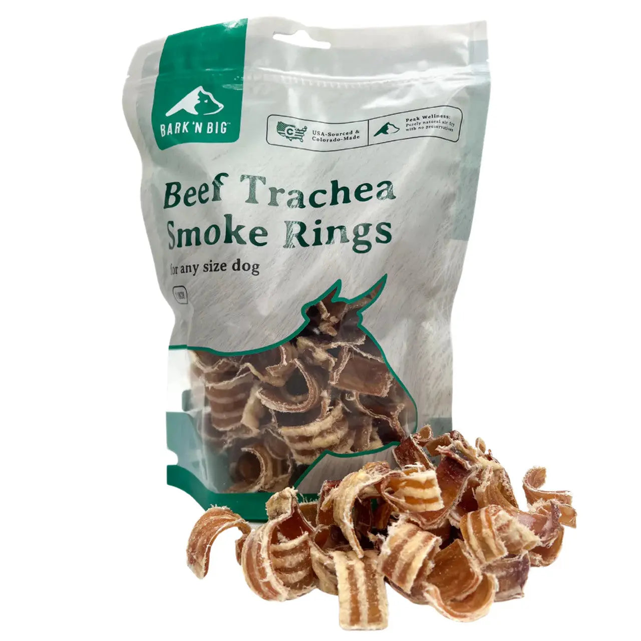 BarkNBig Premium Beef Trachea Smoke Rings - All - Breed, 10 - ounce Dog Treats