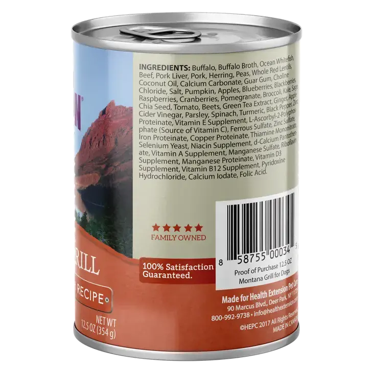 Health Extension Wet Dog Food - Montana Grill Buffalo and Whitefish Recipe