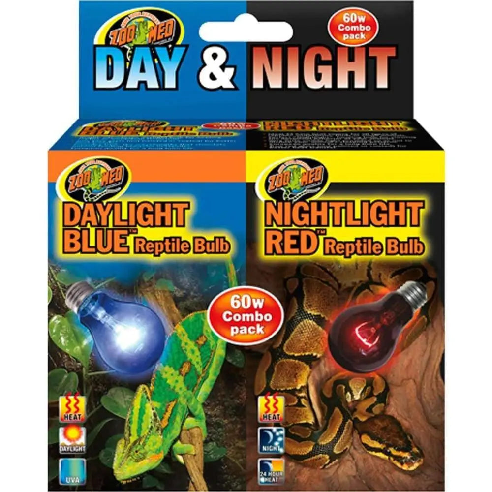 Zoo Med Reptile Day & Night Bulbs 60W Combo Pack