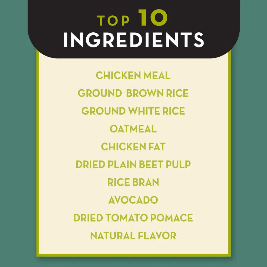 AvoDerm Natural Premium Dry Dog Food for Small Breeds with Chicken Meal and Brown Rice