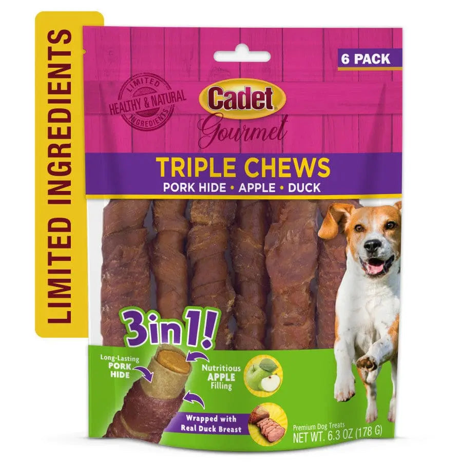 Cadet Gourmet Premium Triple - Flavored Pork Hide Twists Dog Treats