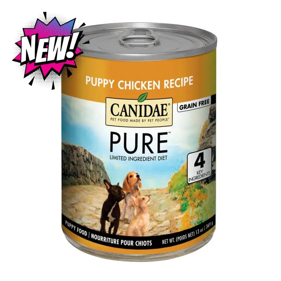 CANIDAE PURE Grain-Free Foundations Chicken Flavor Wet Dog Food for Puppies, Pack of 12 Cans, 13 Ounces Each