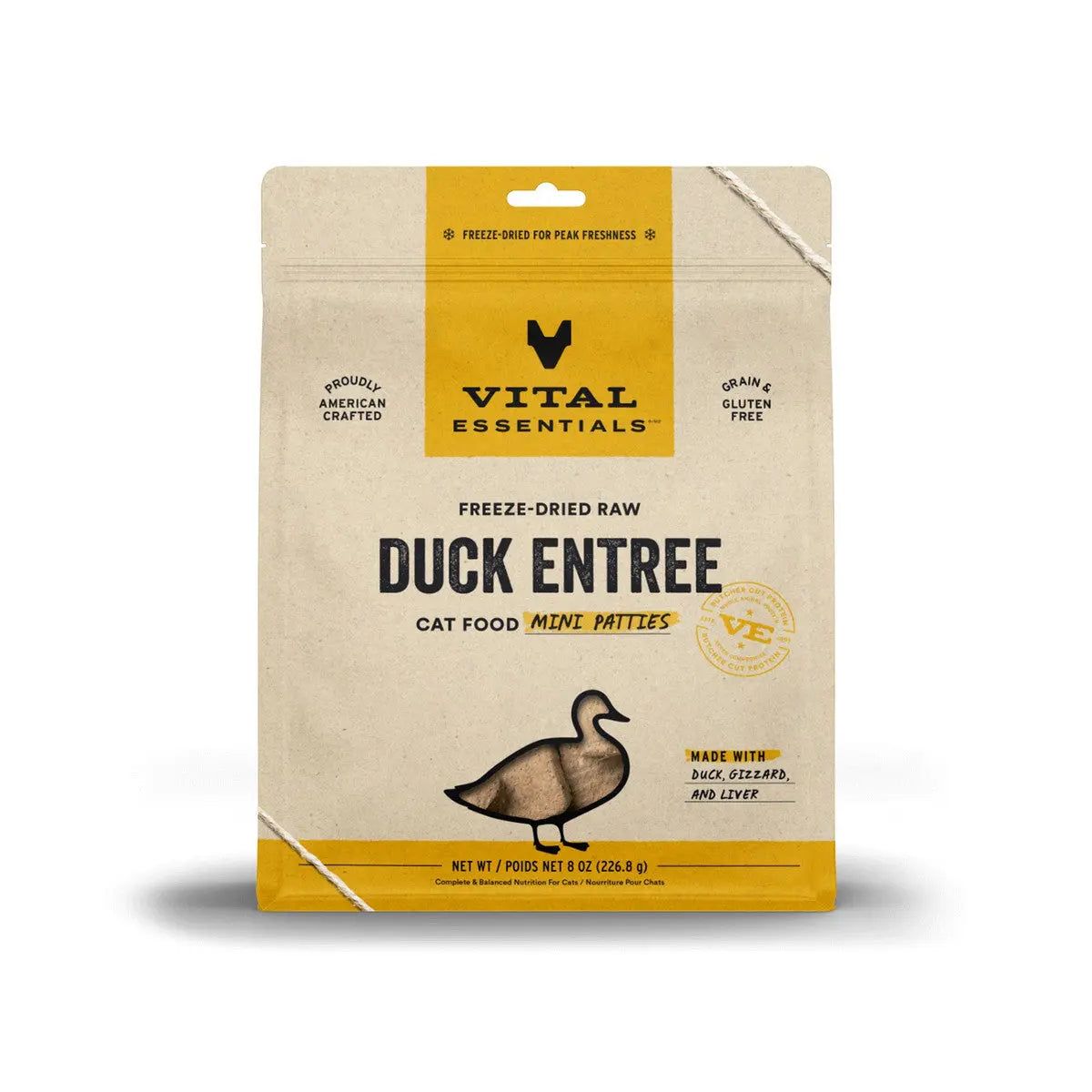 Vital Essentials® Mini Freeze-Dried Raw Duck Entree Cat Food Patties