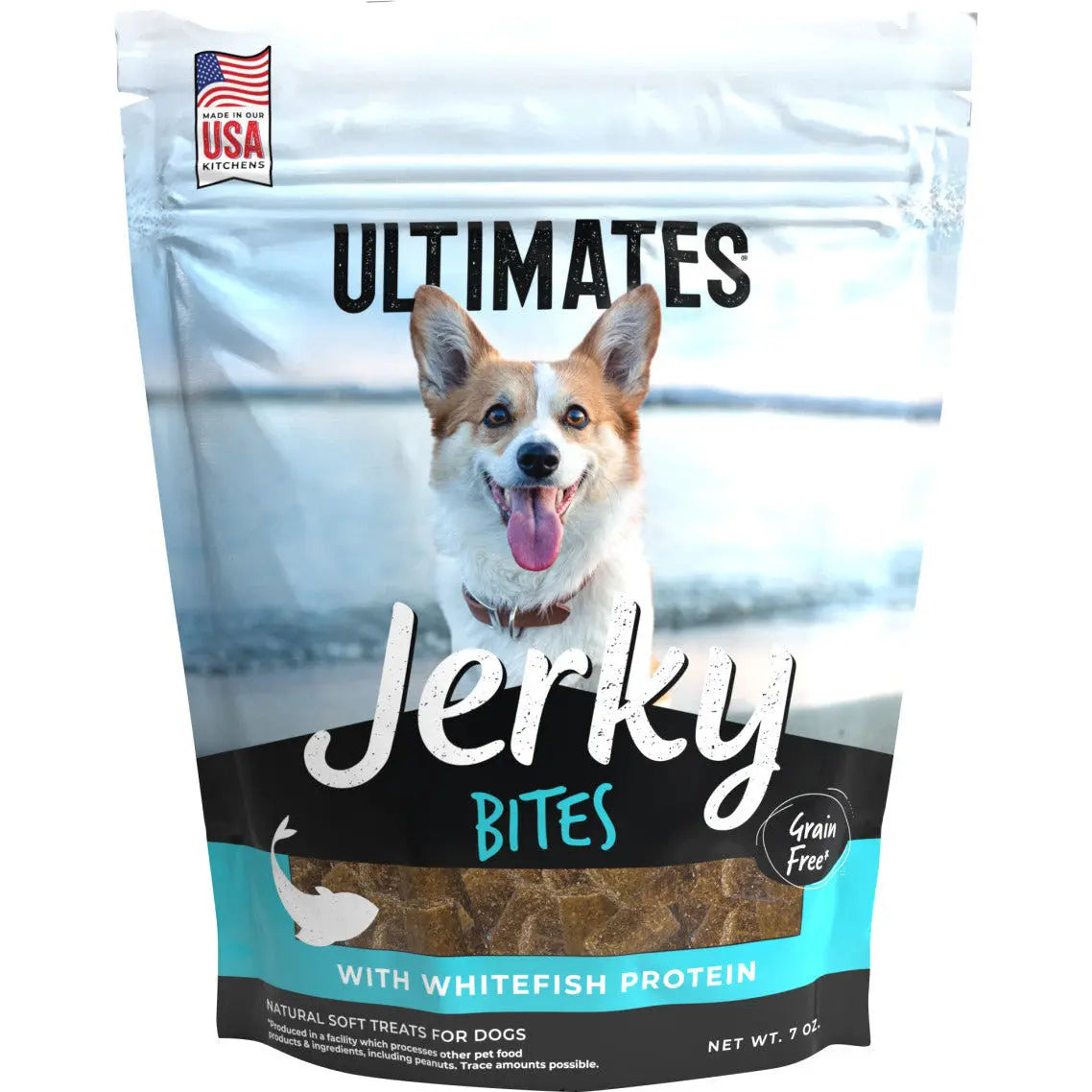 7 oz Ultimates Grain - Free Whitefish Jerky Bites, Ideal Dog Treats