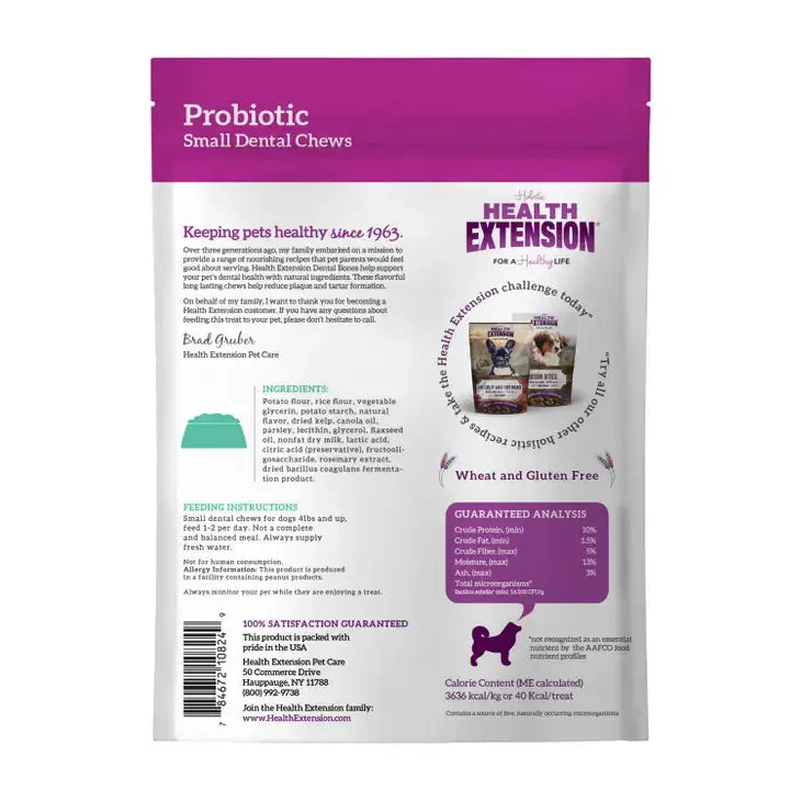 Health Extension Premium Probiotic Dental Bones for Dogs