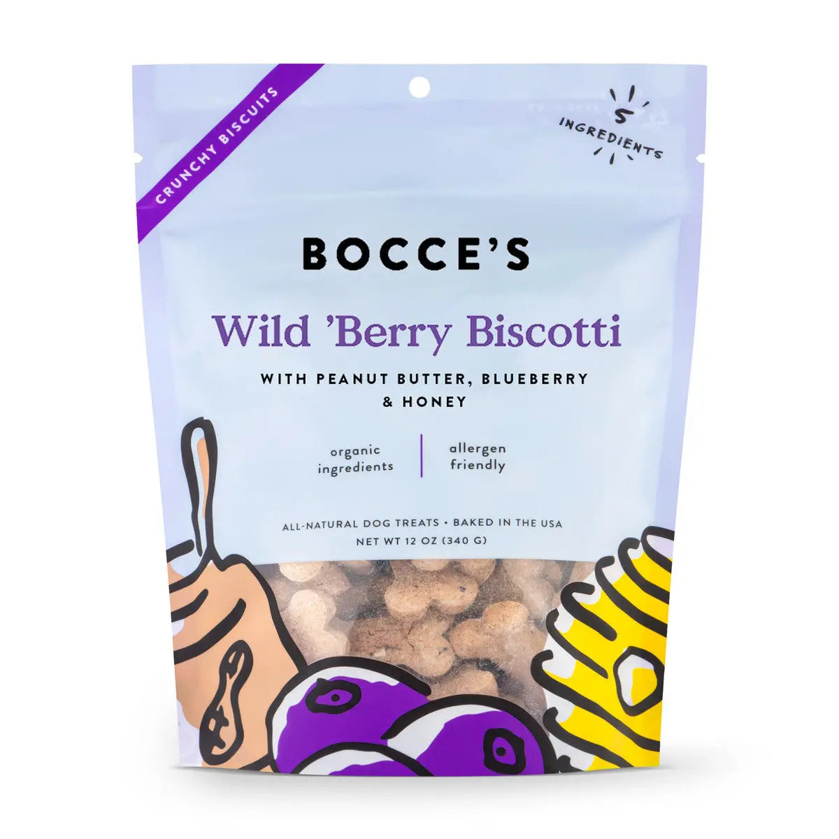Bocce's Bakery Organic Small - Batch Dog Biscuit Treats with Peanut Butter & Apple