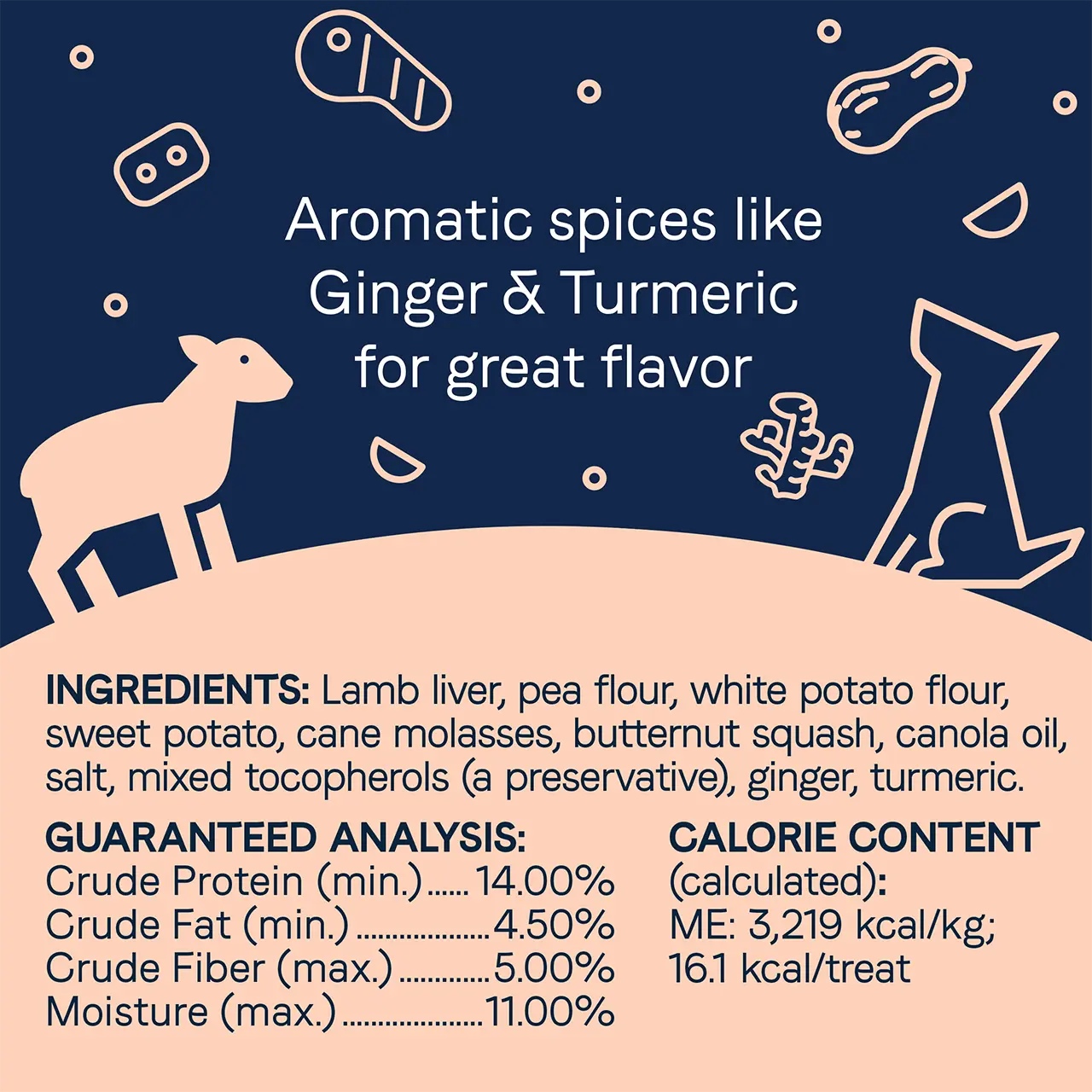 CANIDAE PURE Grain-Free Lamb Liver & Butternut Squash Dog Biscuit Treats - 11 oz