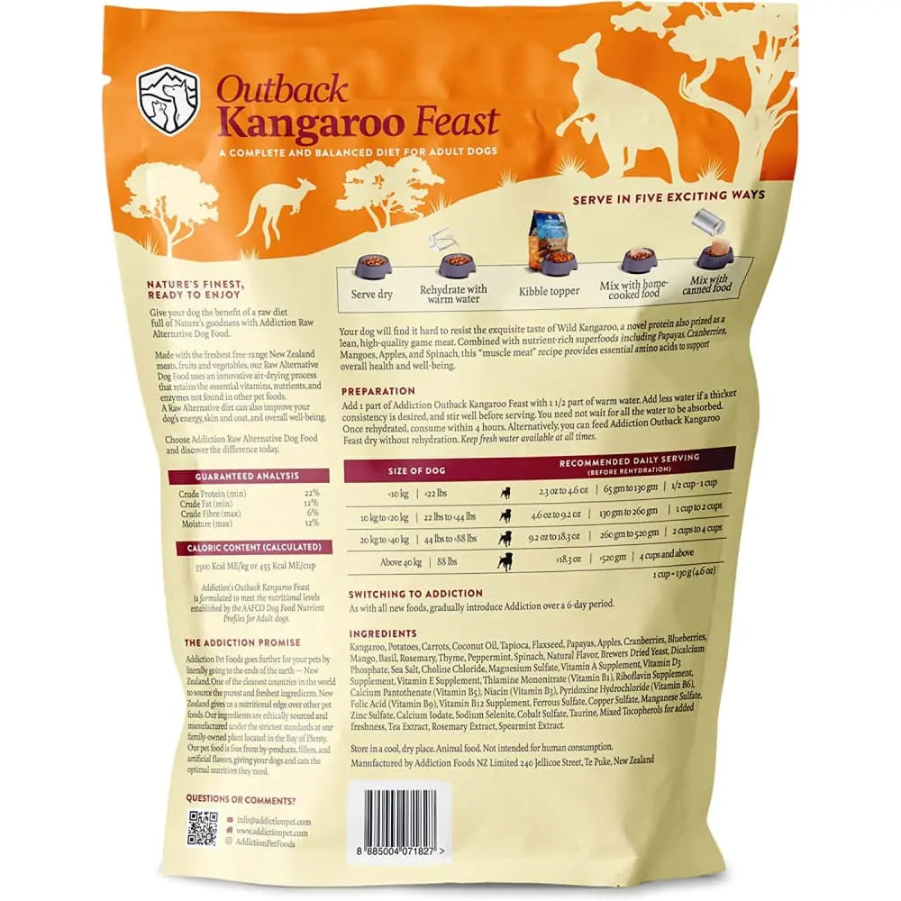 Addiction Outback Kangaroo Feast Air - Dried Dog Food for Skin and Coat Health